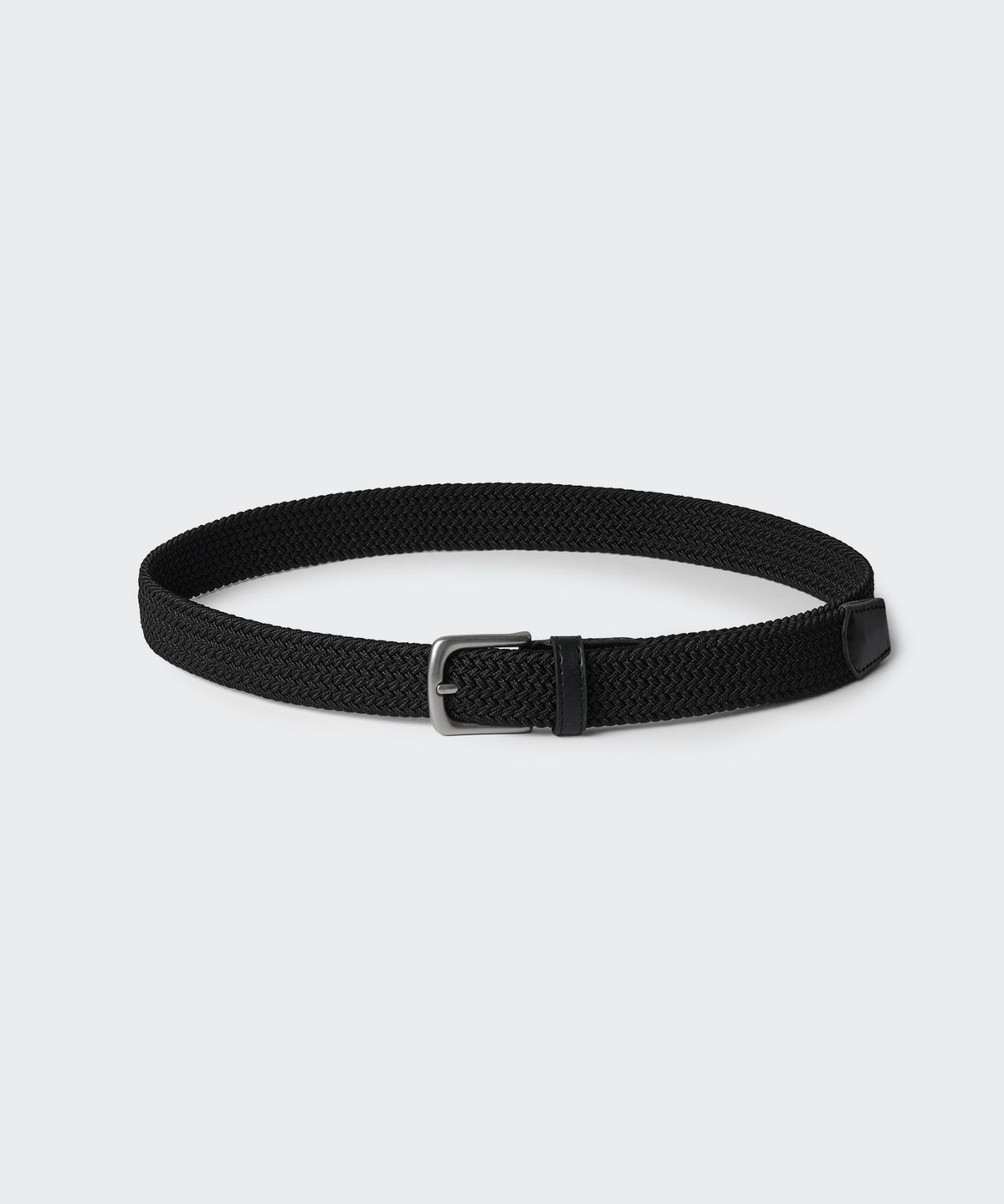 무신사 스탠다드(MUSINSA STANDARD) 엘라스틱 웨빙 벨트_30mm [블랙/실버]