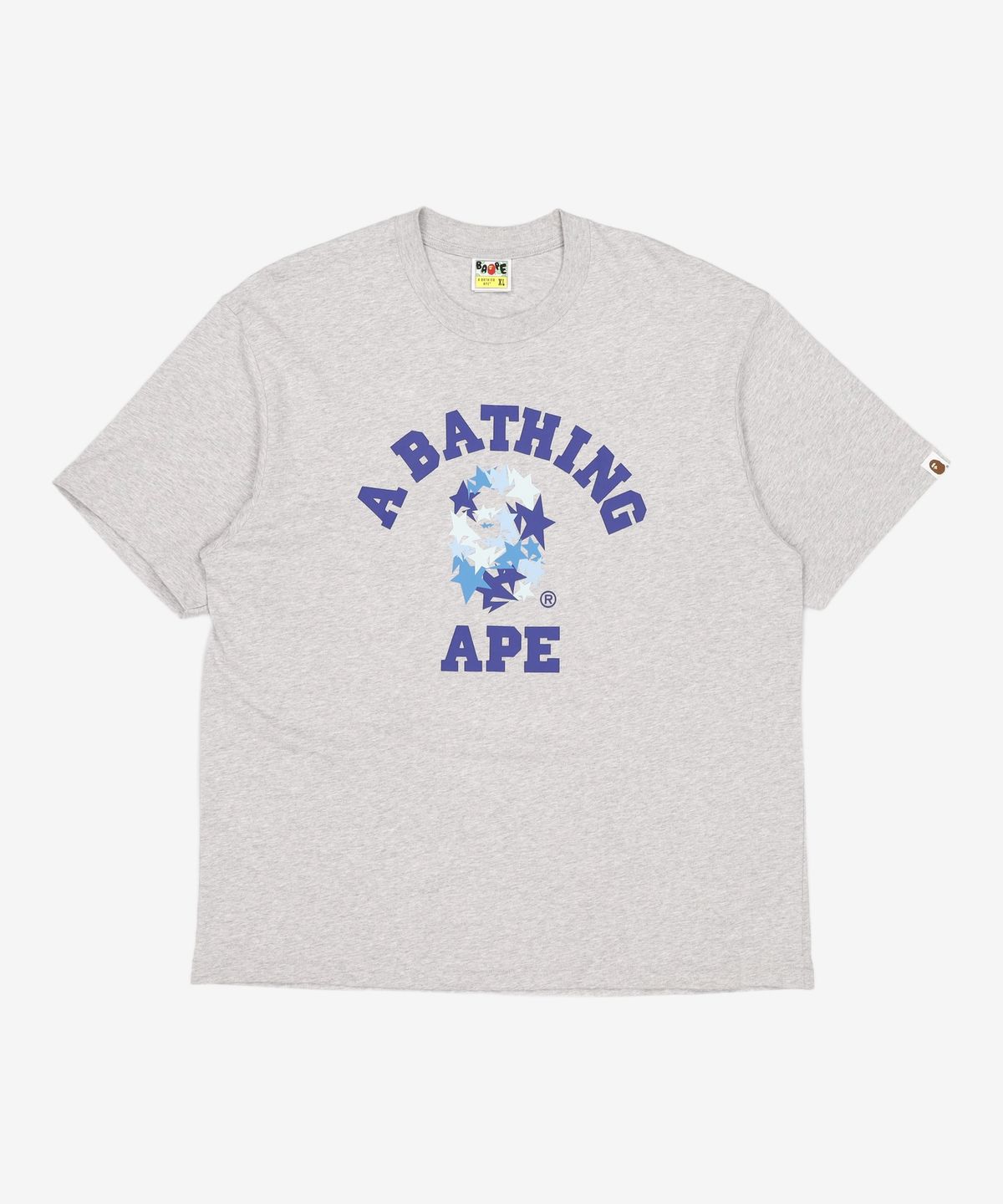 베이프(BAPE) 스타 콜리지 릴렉스드 핏 티셔츠(M) BLACK XL