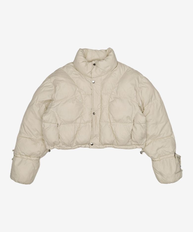 글로시 크롭 푸퍼 패딩 [BEIGE] FREE