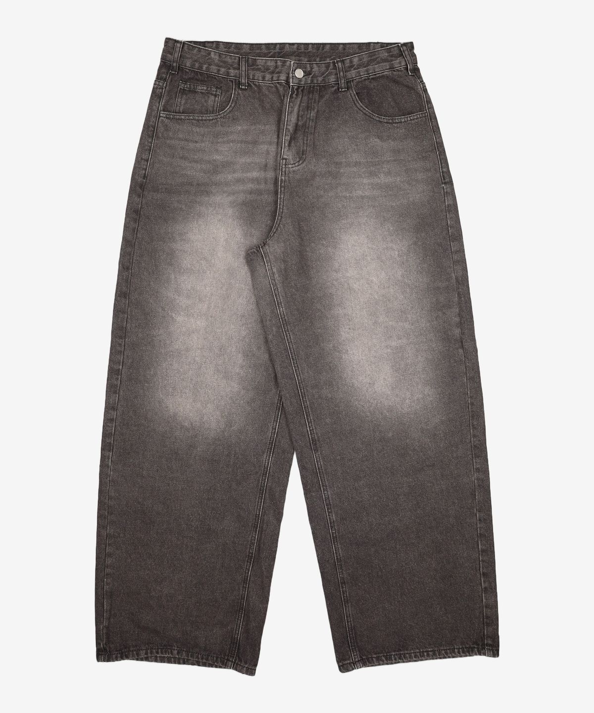 시그니처(SIGNATURE) 벌룬핏 커브드 데님 팬츠[블랙] XL