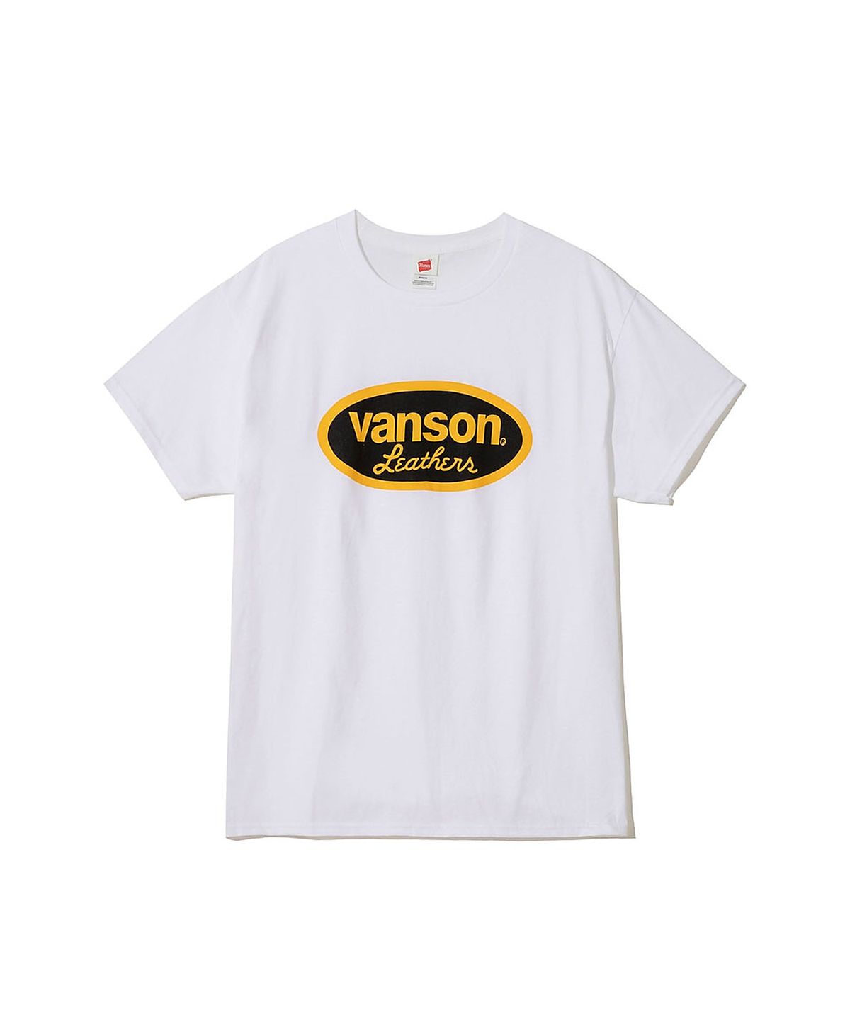 벤슨 레더스(VANSON LEATHERS) 벤슨 레더 컴페티션 오발 티셔츠 / 화이트&옐로우