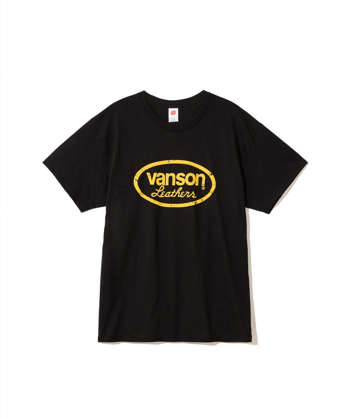 벤슨 레더스(VANSON LEATHERS) 벤슨 레더 디스트레스드 오발 티셔츠 / 블랙&옐로우