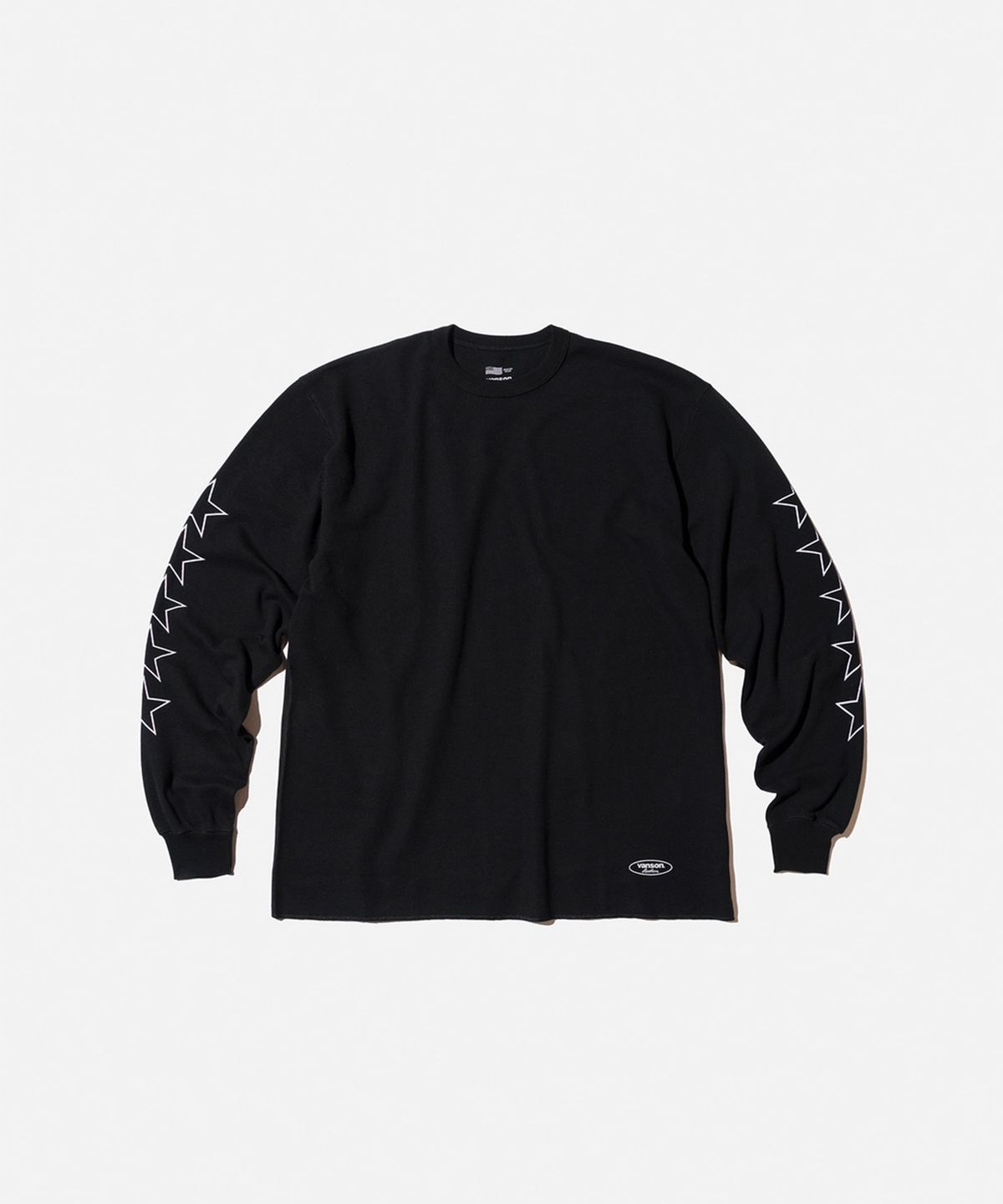 벤슨 레더스(VANSON LEATHERS) 벤슨 레더 5 스타 롱 슬리브 와플 티셔츠 / 블랙