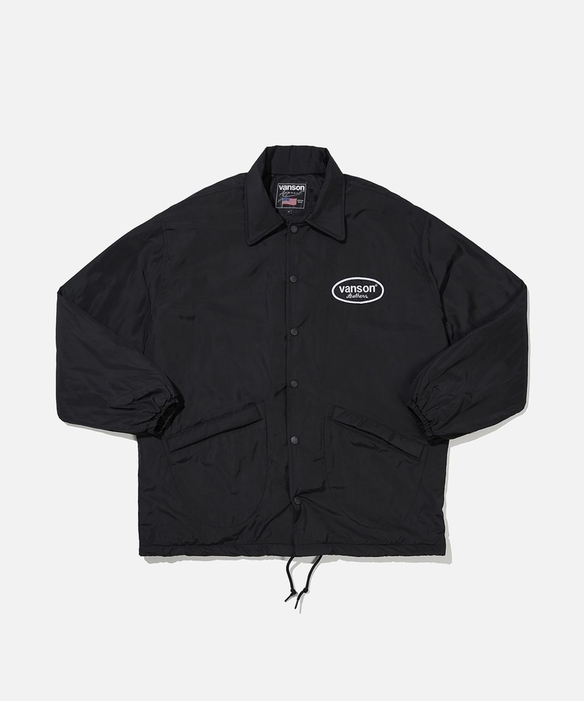 벤슨 레더스(VANSON LEATHERS) 벤슨 레더 오발 로고 코치 자켓 / 블랙