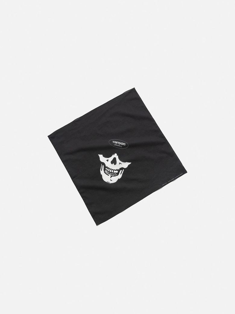 벤슨 레더 스컬&오발 로고 반다나 / 블랙