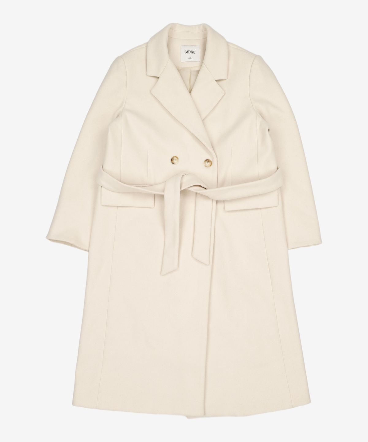 미쏘(MIXXO) 테일러드 더블 벨티드 롱코트 MIWJHBV93B L