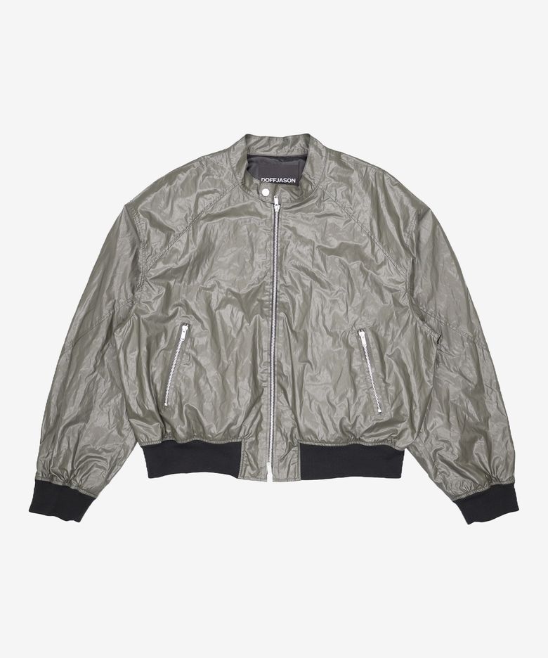 패널드 스포티 레더 자켓 KHAKI XXL