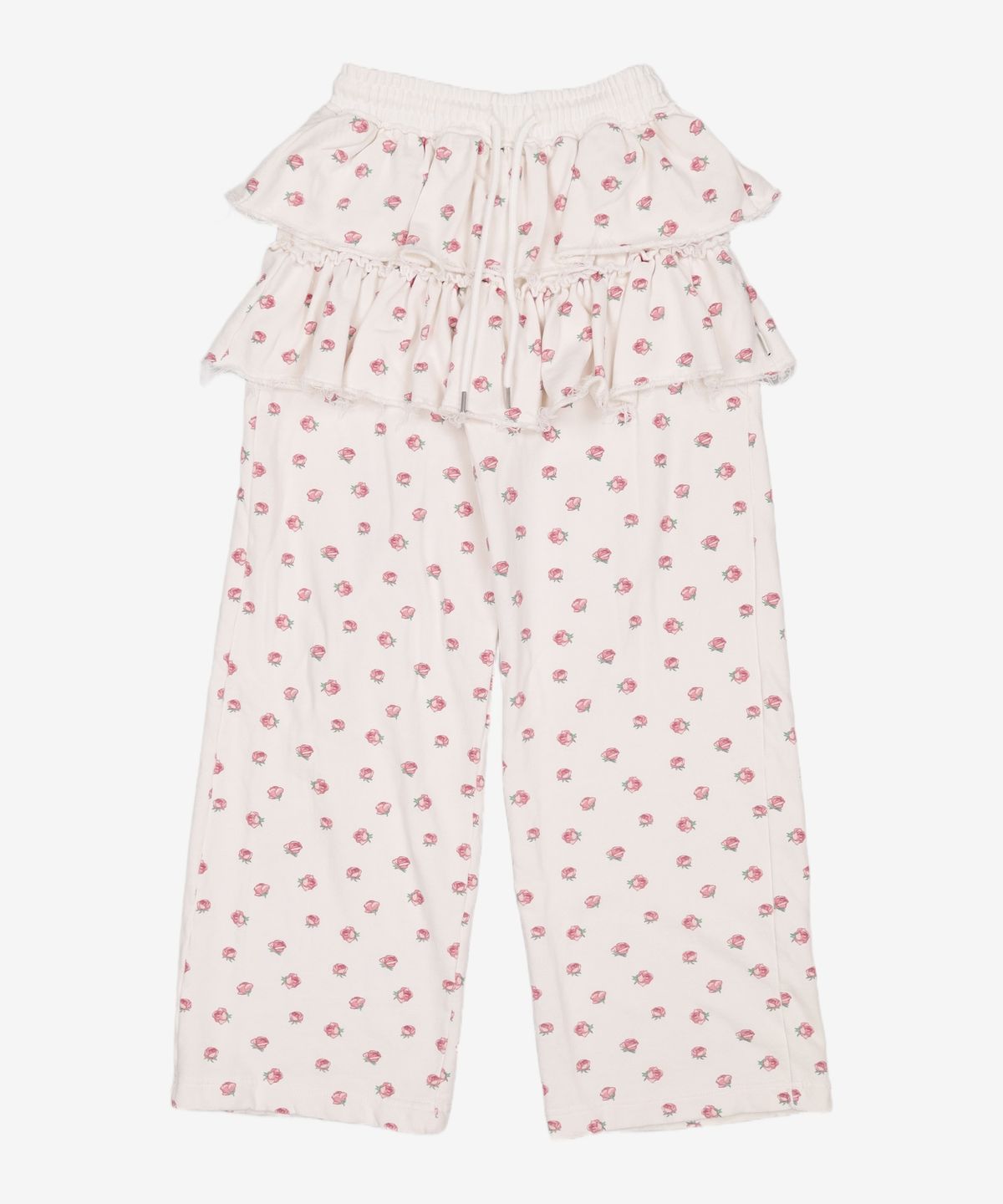 유희(YOUHEE) FLOWER PATTERN LAYERD SKIRT PANTS WHITE FREE