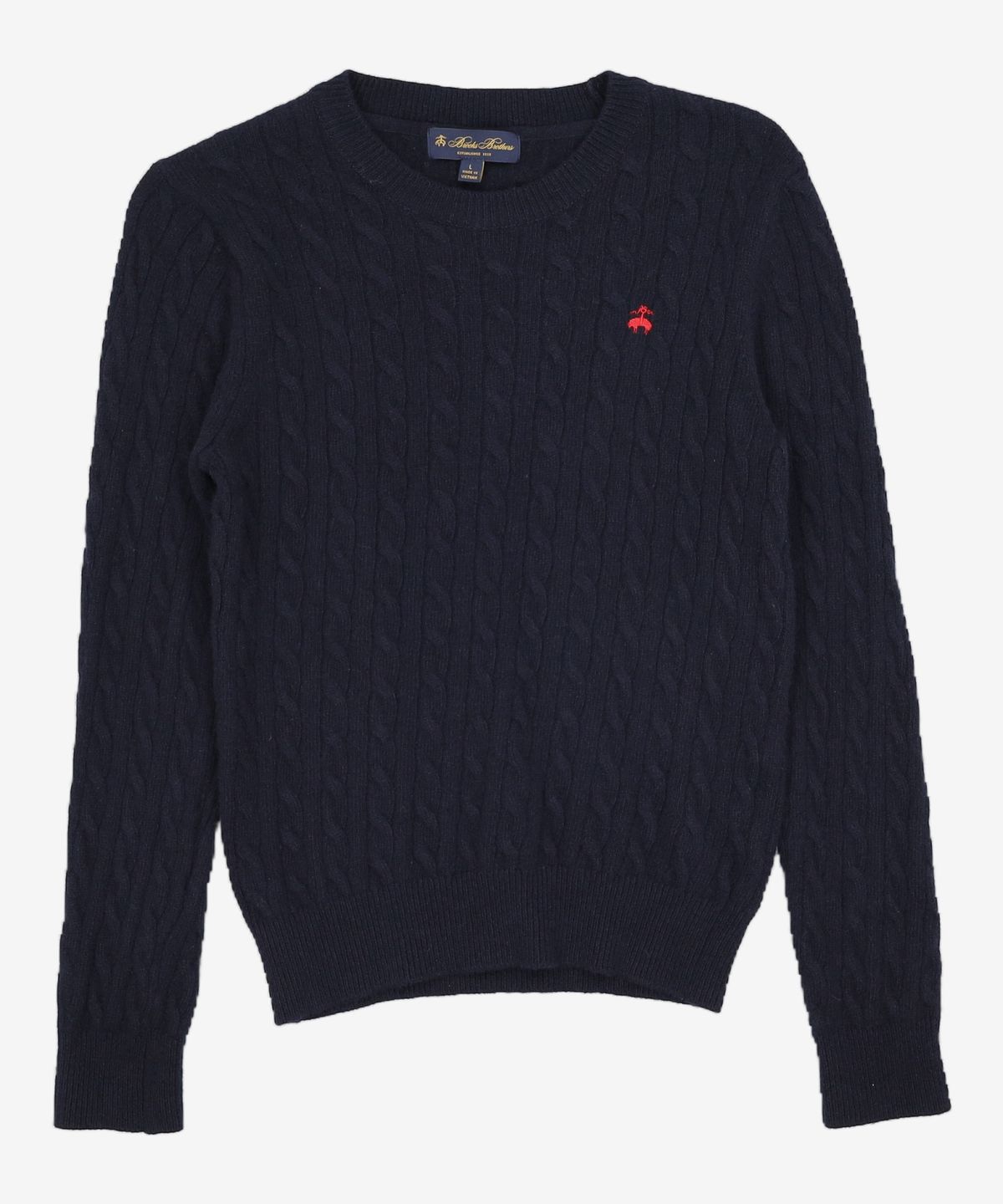 브룩스 브라더스(BROOKS BROTHERS) 케이블 로고 풀오버 (네이비) (BBWZWB1002QDF) L