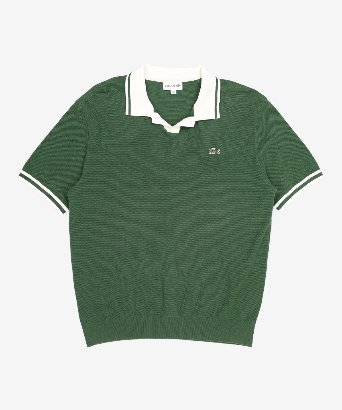 라코스테(LACOSTE) 남성 배색 카라 스웨터 폴로 [그린] 105