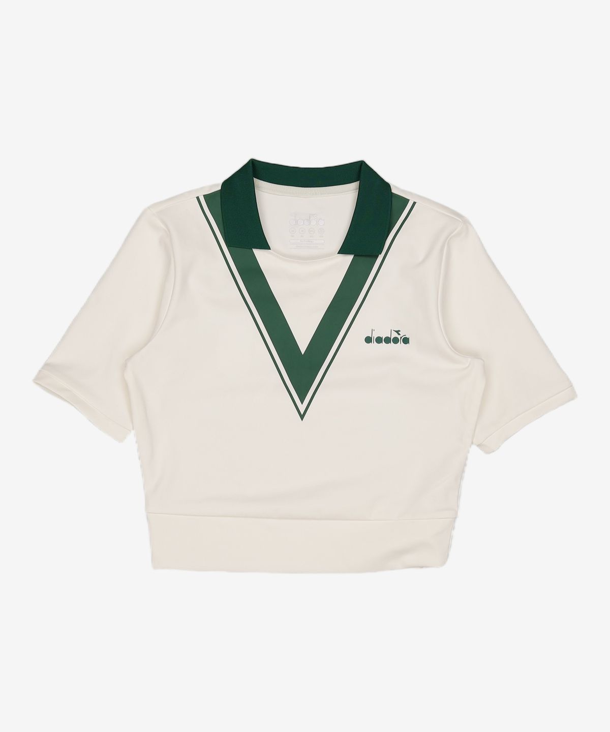 디아도라(diadora) 테니스 퍼포먼스 크롭 카라티셔츠 OFF WHITE XS