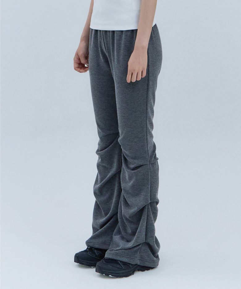 Bootcut Shirring Pants (charcoal)