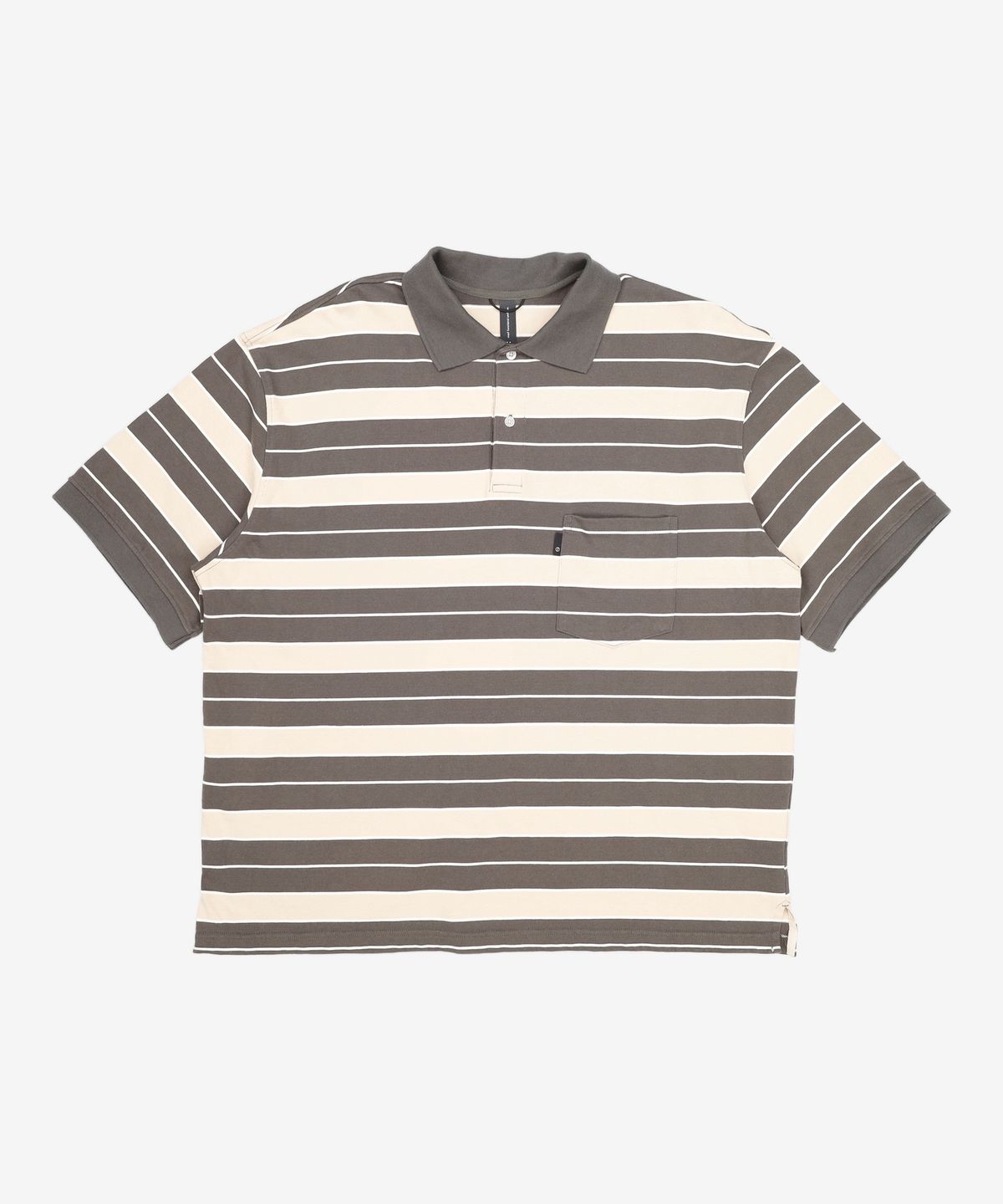 모이프(MOIF) [SS26] WIDE POLO H/S SHIRT / OLIVE MULTI STRIPE 2XL