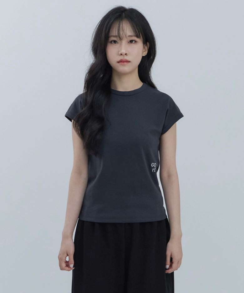 GOrI Mini Logo Drop-shoulder Sleeveless (charcoal)