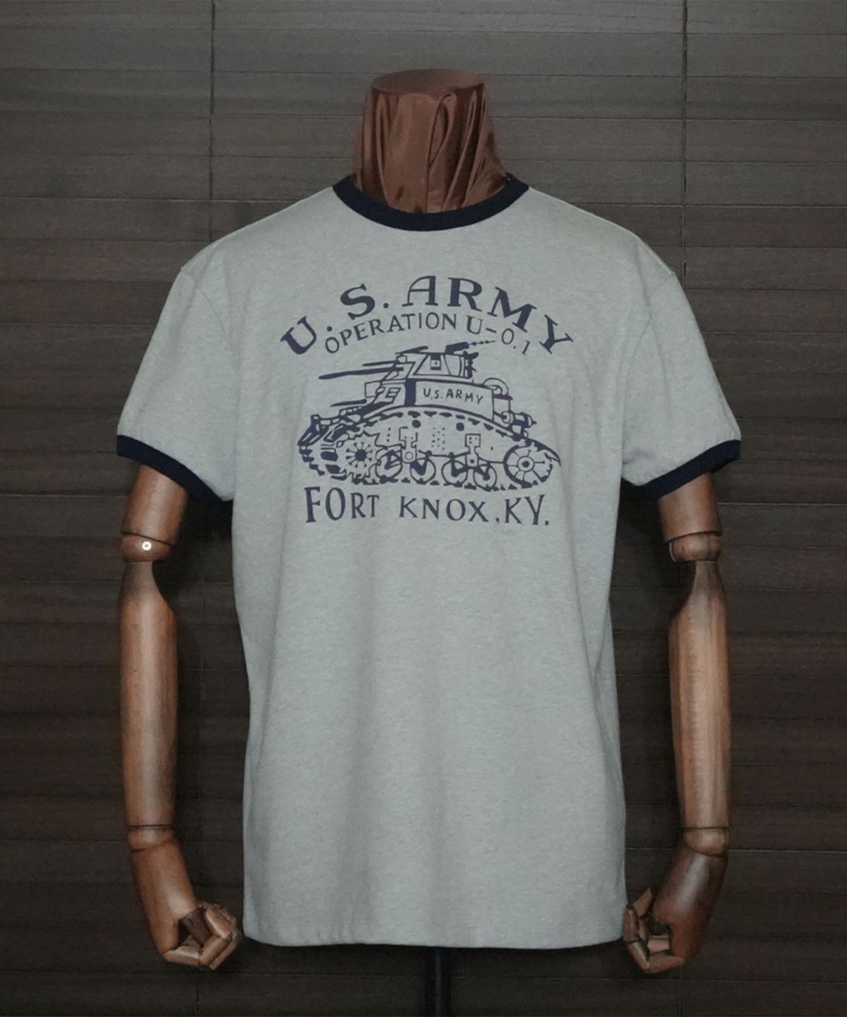 필드래프트(FIELDRAFT) [Soldier Fit] WW2(FORT KNOX) Ringer TEE_Gray/Navy