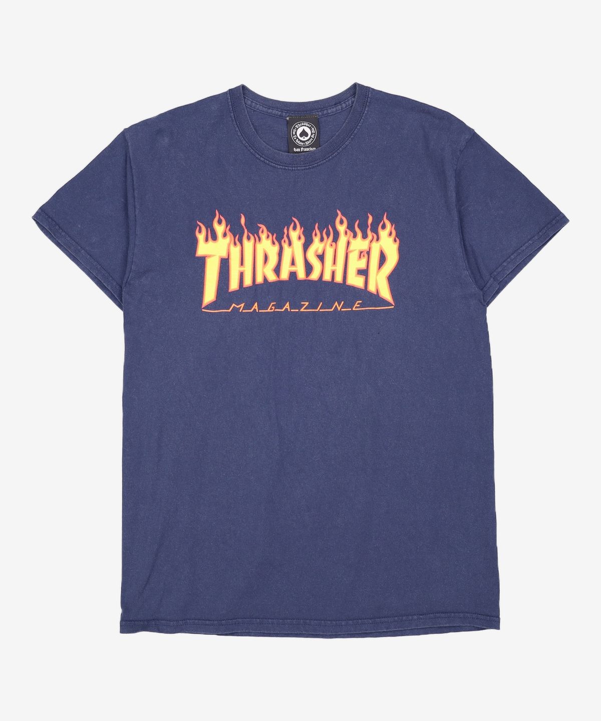 트레셔(THRASHER) 플레임 반팔 티셔츠 다크 네이비 M