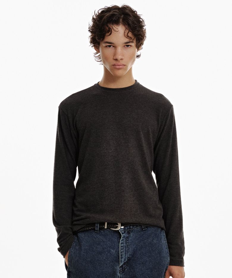 Fine Knit Layer T (charcoal)