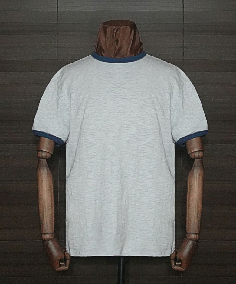 [Soldier Fit] Rough Slub Ringer TEE_Melange/Blue