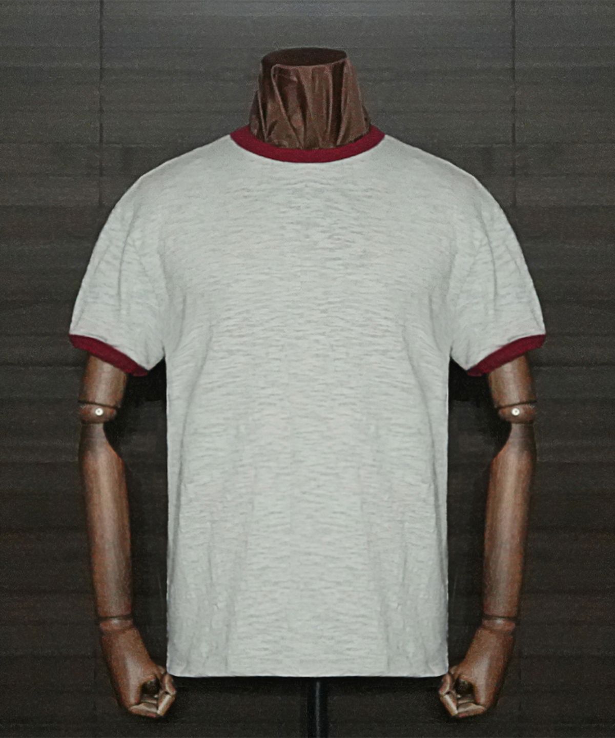 필드래프트(FIELDRAFT) [Soldier Fit] Rough Slub Ringer TEE_Oatmeal/Chili pepper