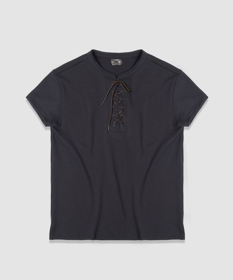 [Soldier Fit] Baseball Lace-up TEE_Charcoal