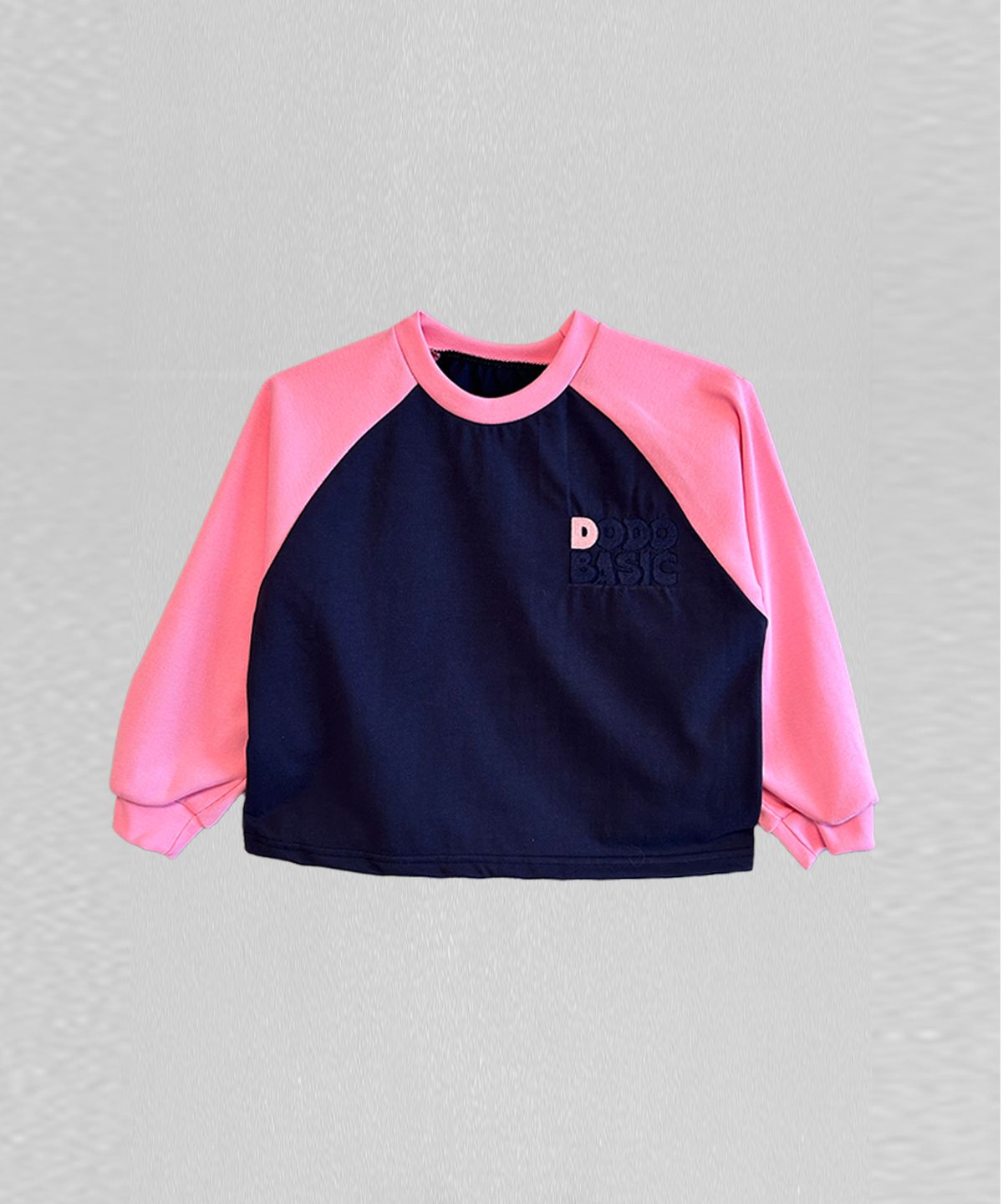 라메종드도도(LA MAISON DE DODO) DODO BASIC Reglan T Shirt (Navy/Milkshake Pink)_키즈긴팔티 아동긴팔티 등원룩