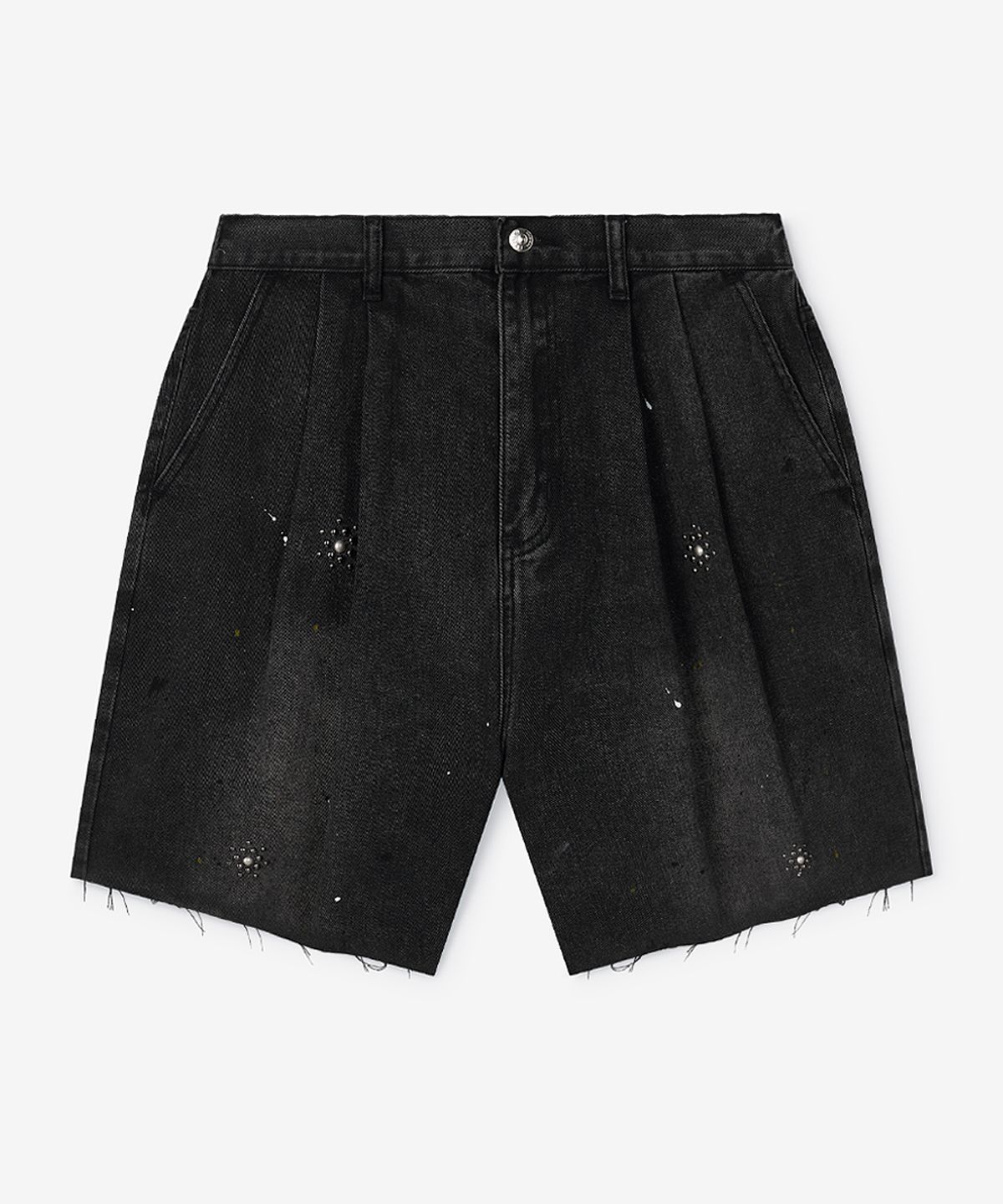 스트라이크(STRIKE) Atelier Jeweled Washed Denim Shorts (BLACK)