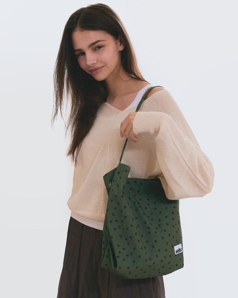 Dot-Dot Medium Bucket Bag (Green)