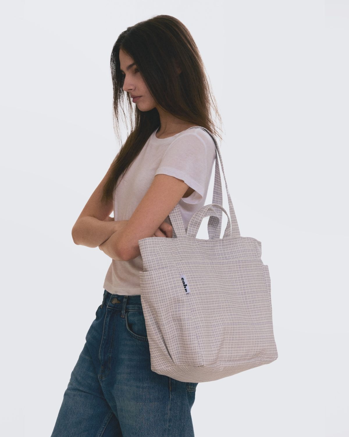 세르(SEHR) Multi Pocket Tote Bag (Light Grey)