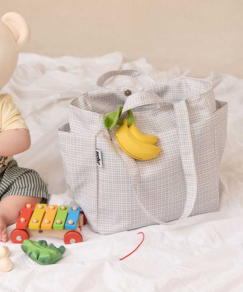 Multi Pocket Tote Bag (Light Grey)