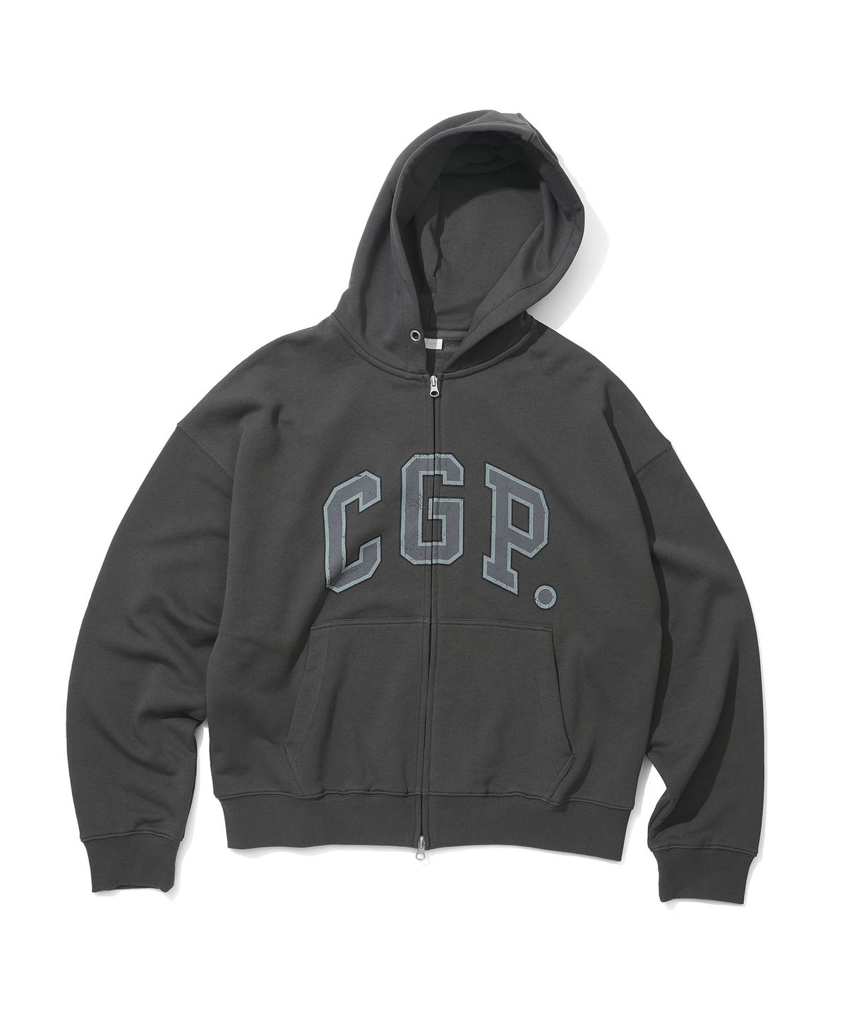 코드그라피(CGP) CGP 아치 로고 빅오버핏 후드 집업-차콜