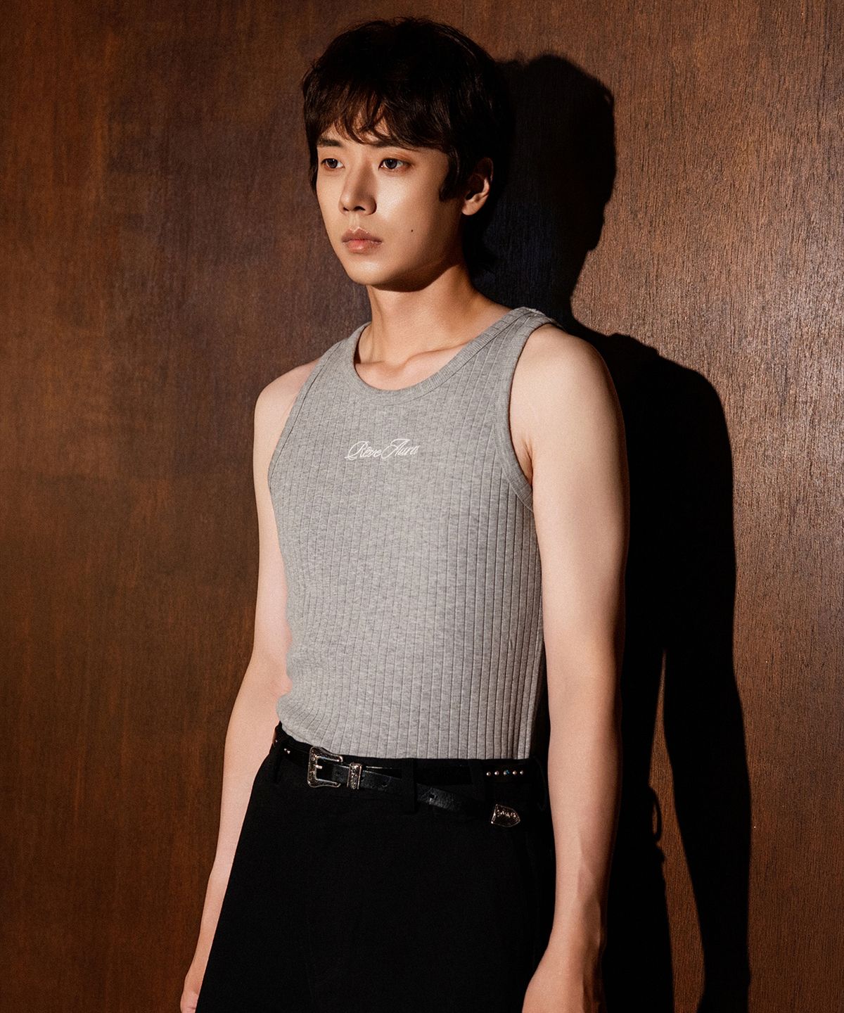 레뷰라(REVURA) ICONE COTTON MODAL RIBBED SLEEVELESS - GRAY