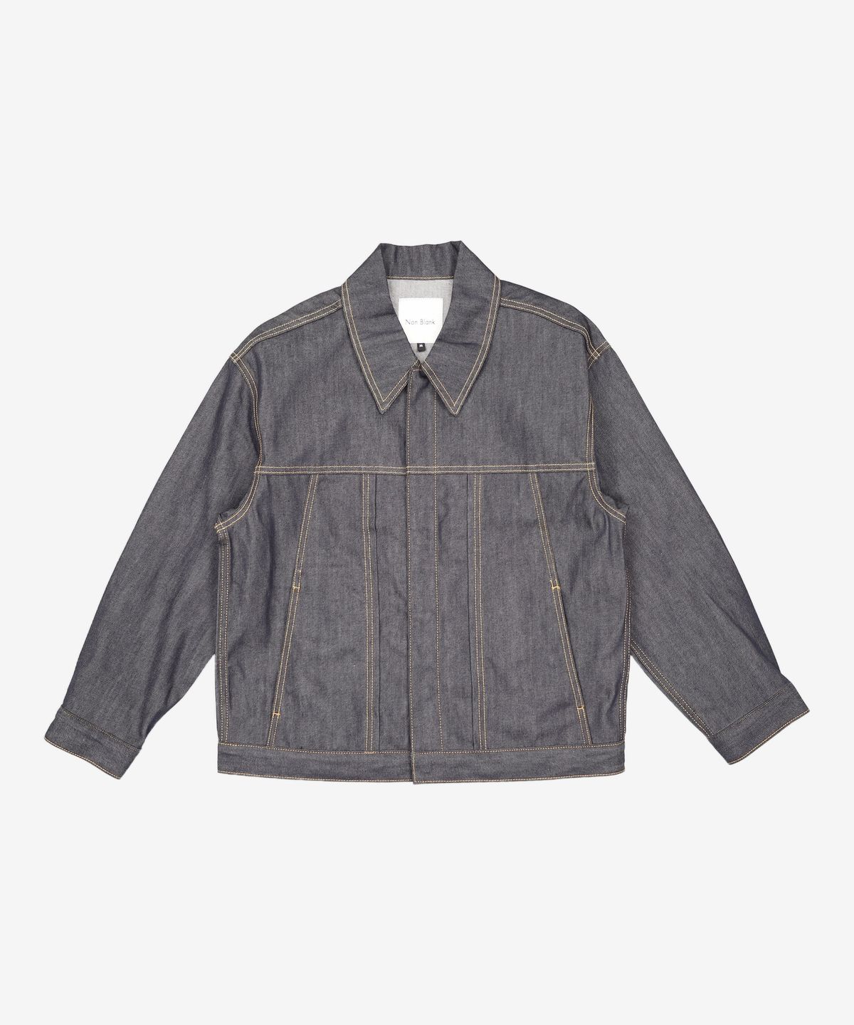 넌블랭크(NONBLANK) 포인티드 칼라 데님 자켓_INDIGO M