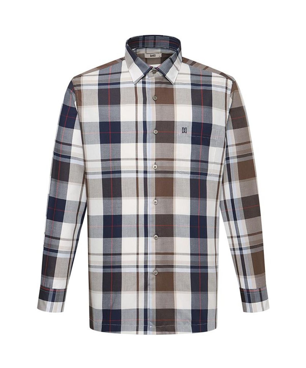 닥스셔츠(DAKS SHIRTS) 면혼방 빅체크 셔츠 레귤러핏 브라운_DLA2SHCL443W1