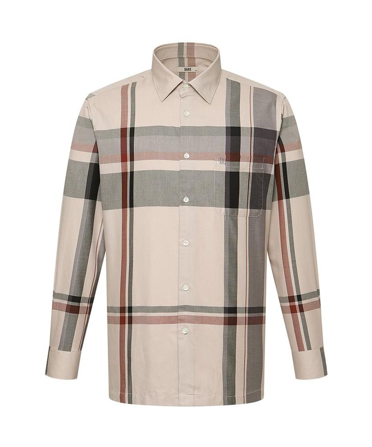 닥스셔츠(DAKS SHIRTS) 면혼방 빅체크셔츠 레귤러핏 베이지_DMA1SHCL101I1