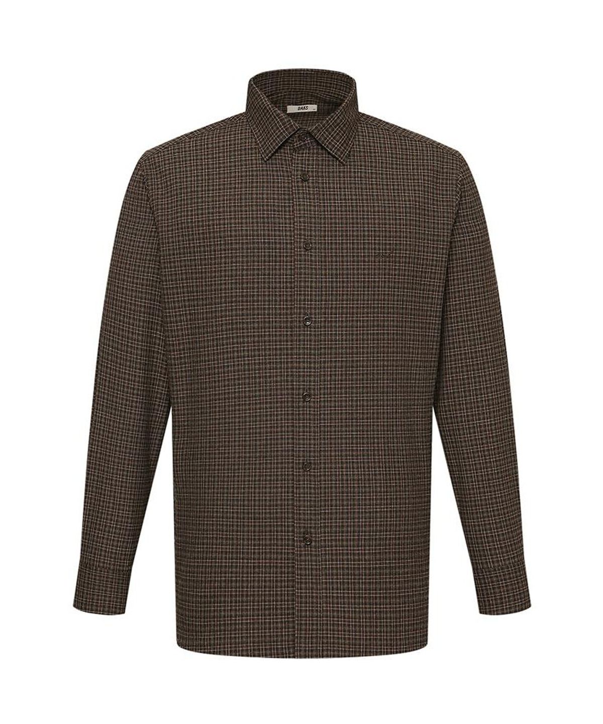 닥스셔츠(DAKS SHIRTS) 이지케어 레이온혼방 스몰체크셔츠 레귤러핏 브라운_DMA1SHCL120W1