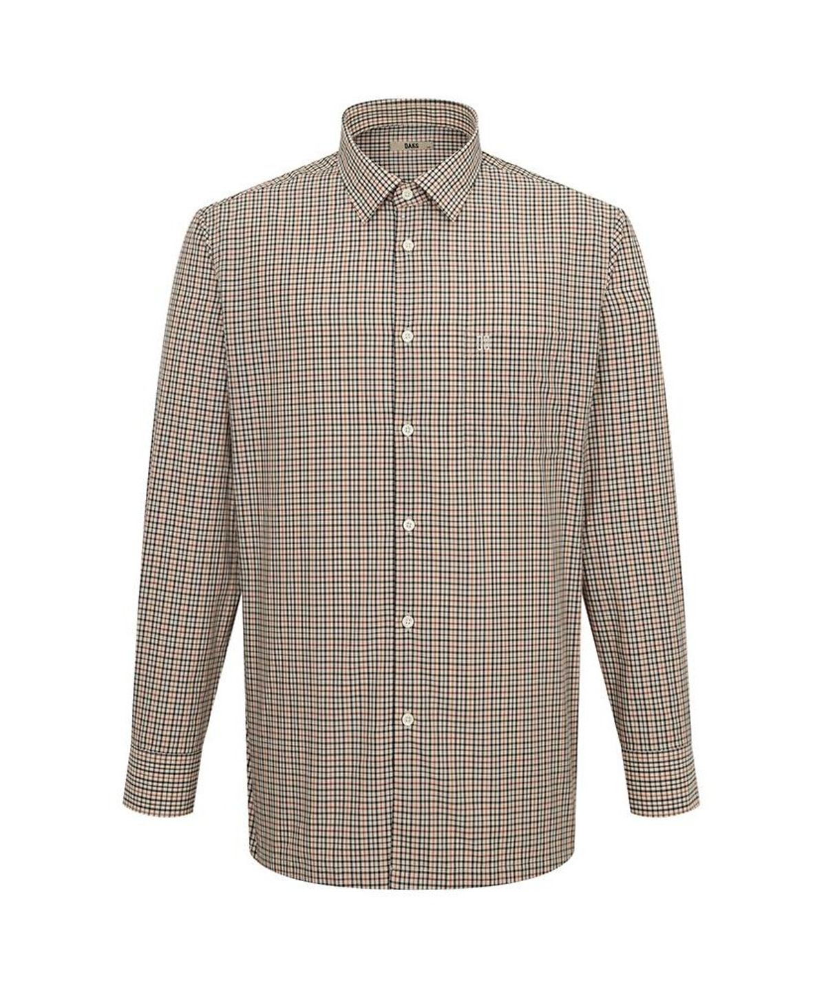 닥스셔츠(DAKS SHIRTS) 이지케어 면혼방 스몰체크 셔츠 레귤러핏 베이지_DMA1SHCL141I1