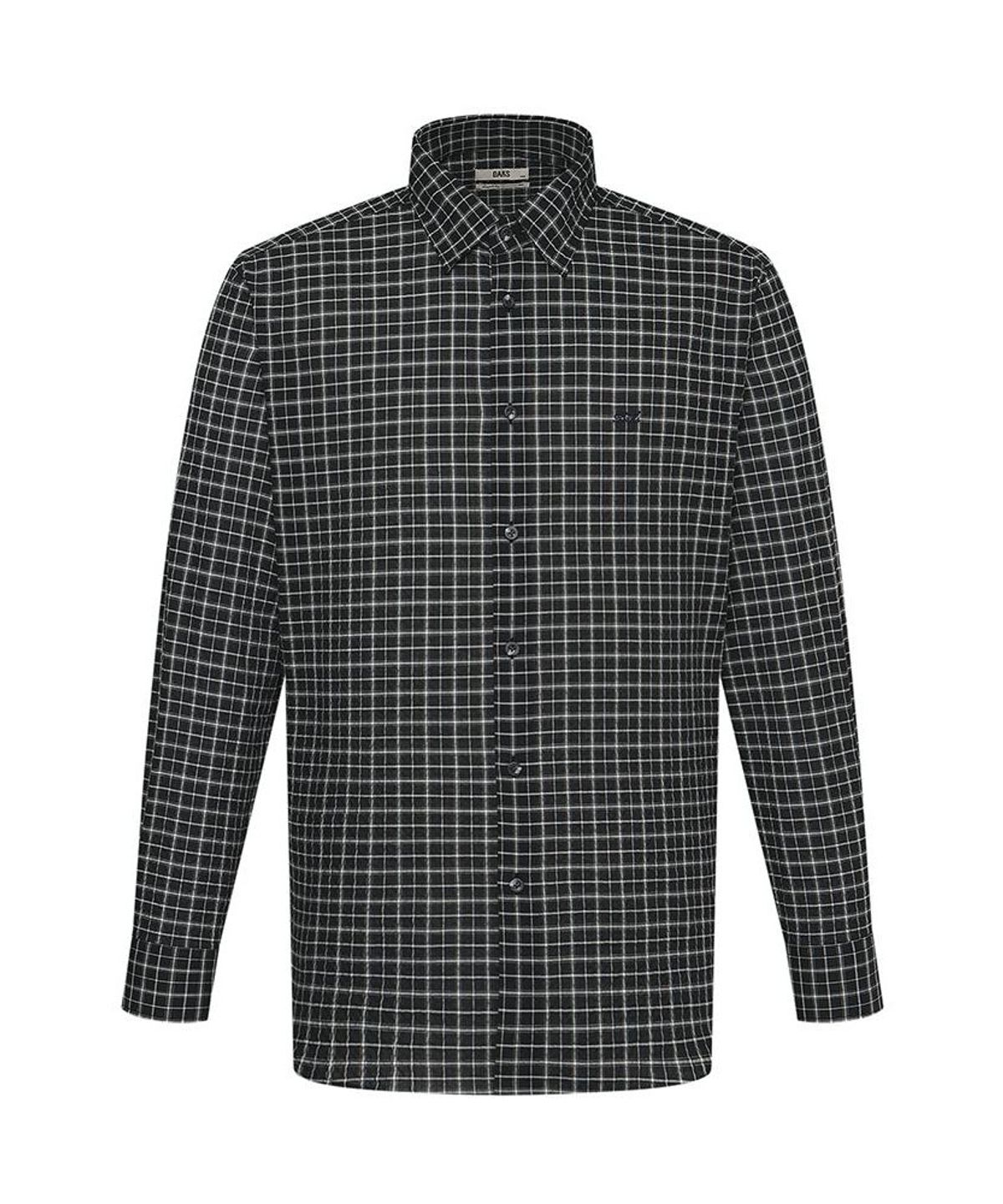 닥스셔츠(DAKS SHIRTS) 이지케어 면혼방 스몰체크 셔츠 레귤러핏 블랙_DMA1SHCL150K1