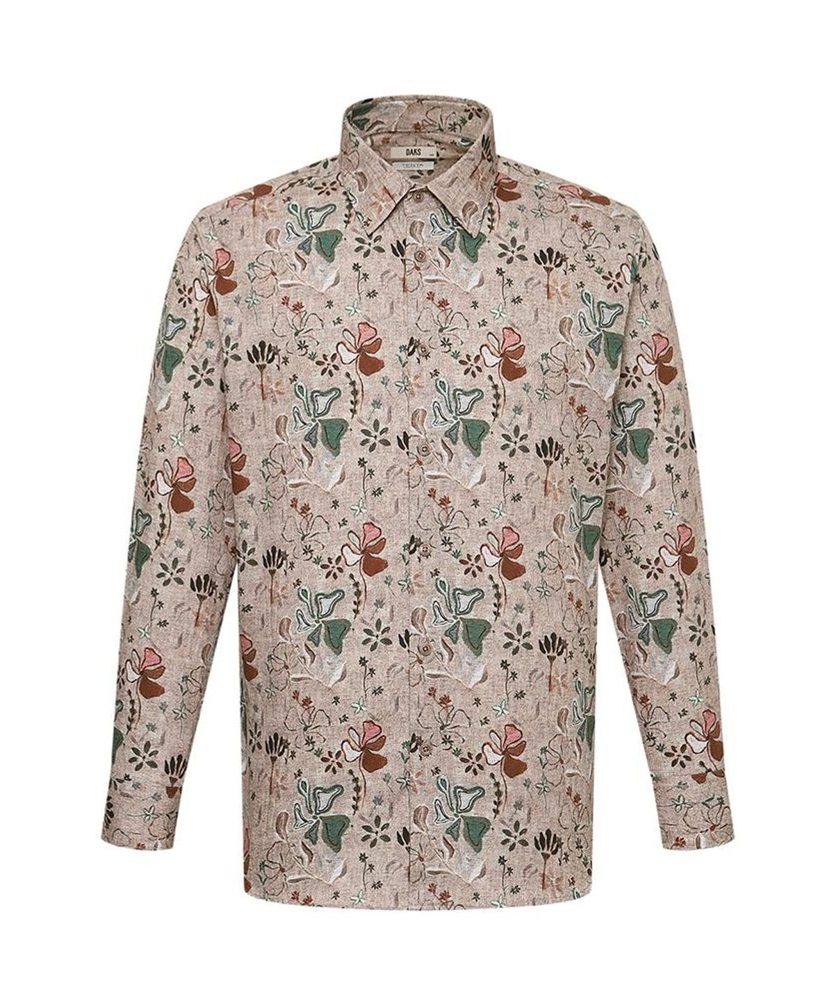 닥스셔츠(DAKS SHIRTS) 면100 프린트셔츠 레귤러핏 브라운_DMA1SHCL130W1