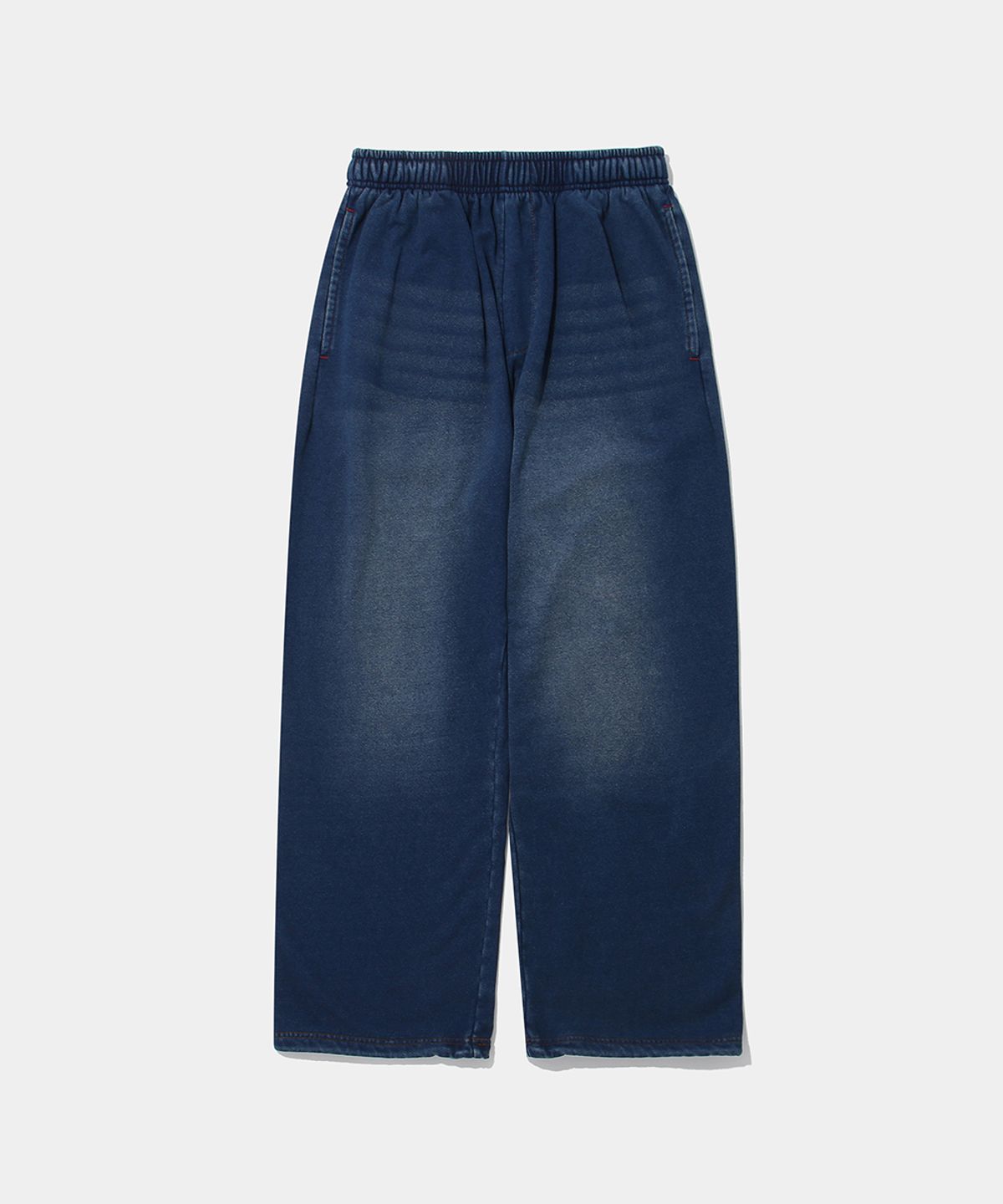 컬럼비아 유니버시티(COLUMBIA UNIVERSITY) CAT WASHED LOOSE-FIT DENIM TERRY SWEATPANTS_MIDNIGHT JIN