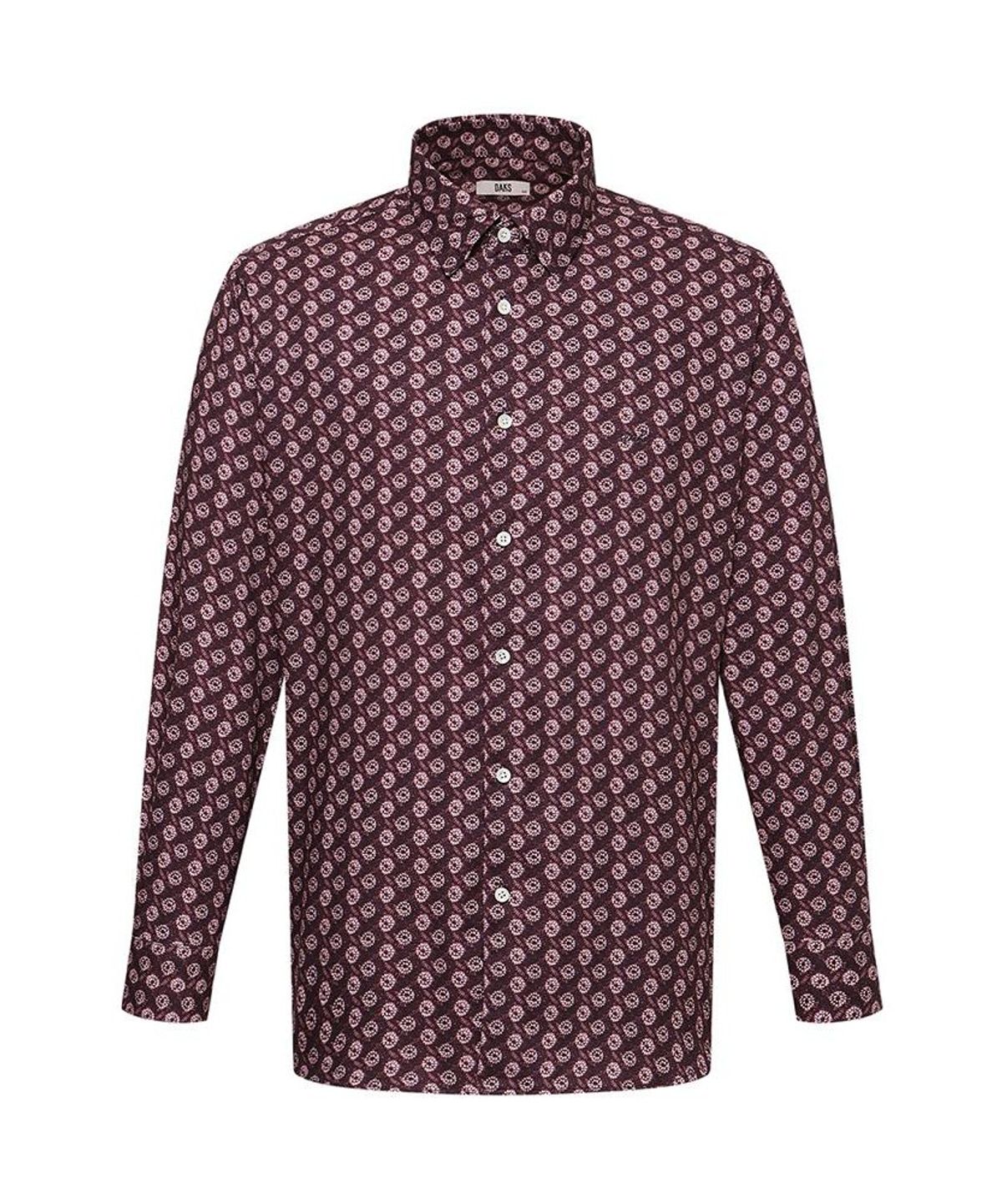 닥스셔츠(DAKS SHIRTS) 면혼방 프린트 셔츠 레귤러핏 브라운_DMA1SHCL131W1