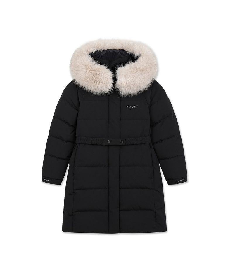 여아 레니아 퍼 구스다운 롱패딩 (BLACK)