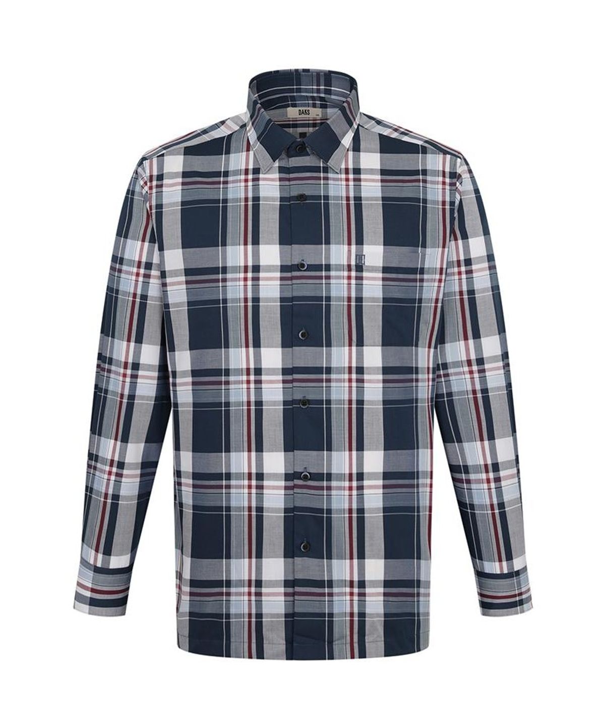 닥스셔츠(DAKS SHIRTS) 면혼방 미듐체크 셔츠 레귤러핏 네이비_DLA2SHCL421N1