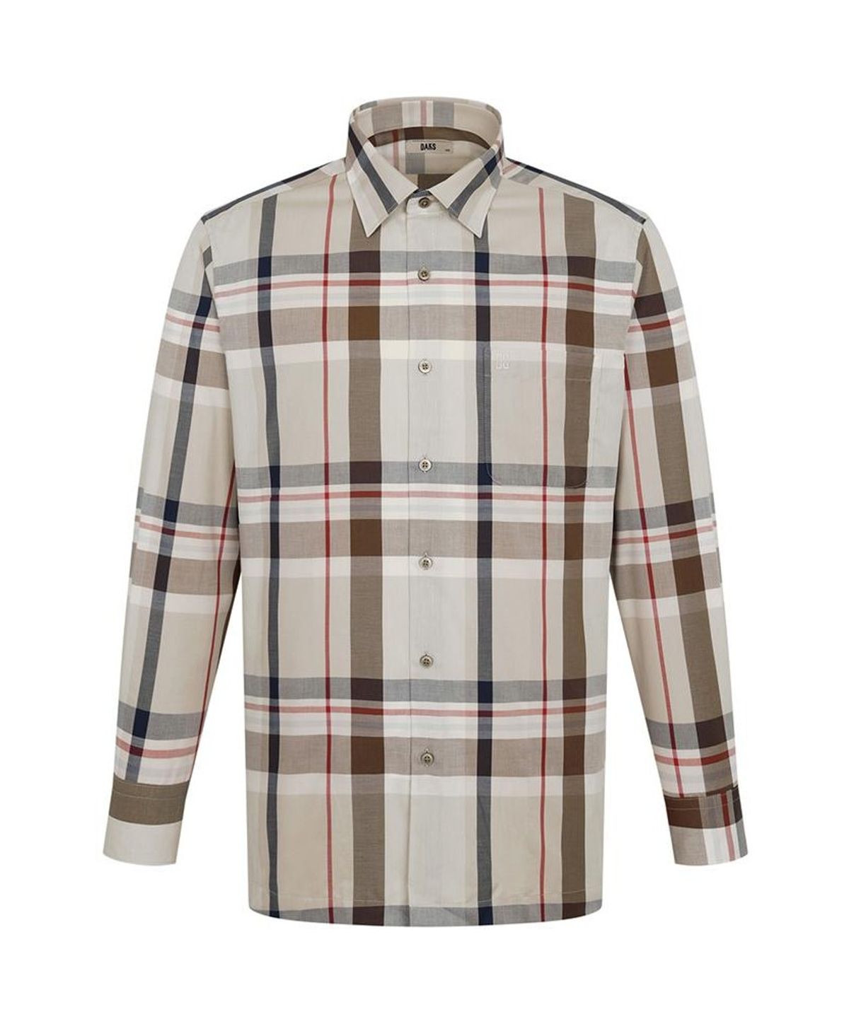 닥스셔츠(DAKS SHIRTS) 면혼방 빅체크 셔츠 레귤러핏 베이지_DLA2SHCL440I1