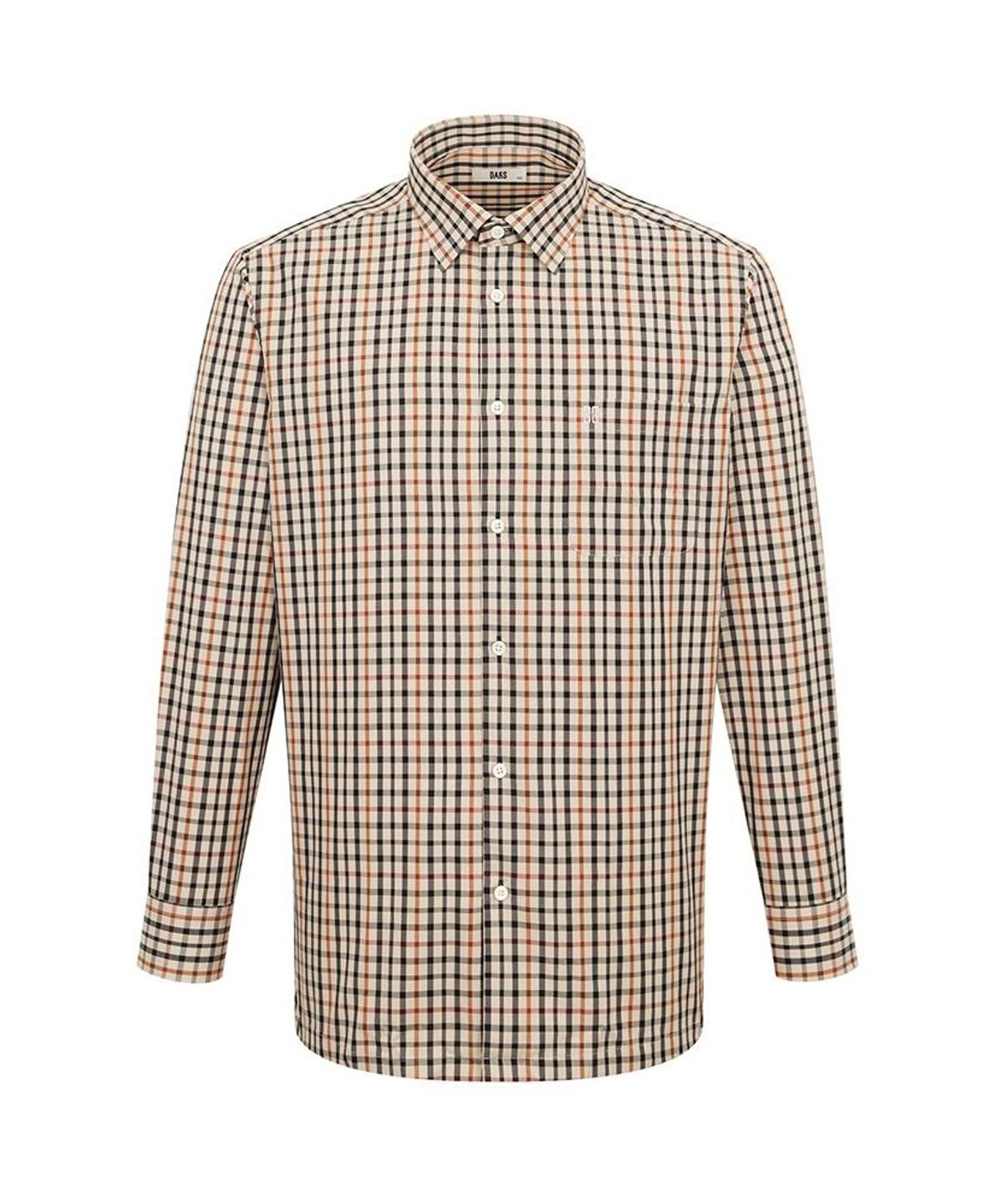 닥스셔츠(DAKS SHIRTS) 면100 스몰체크 셔츠 레귤러핏 베이지_DMA1SHCL140I1
