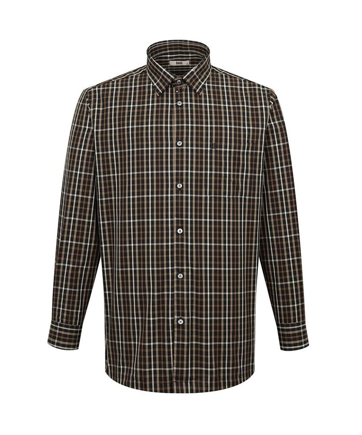 닥스셔츠(DAKS SHIRTS) 면100 스몰체크 셔츠 레귤러핏 블랙_DMA1SHCL140K1