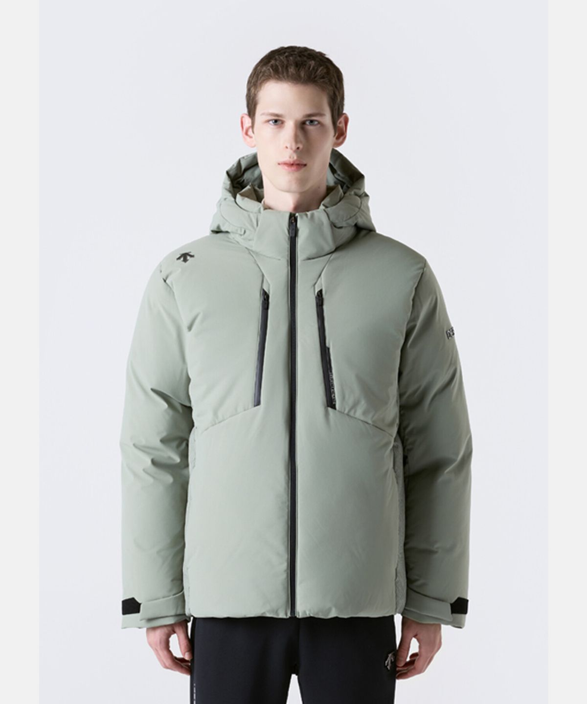 데상트(DESCENTE) 캐논 후드 디테쳐블 다운 자켓 카키 SR323SDJ92