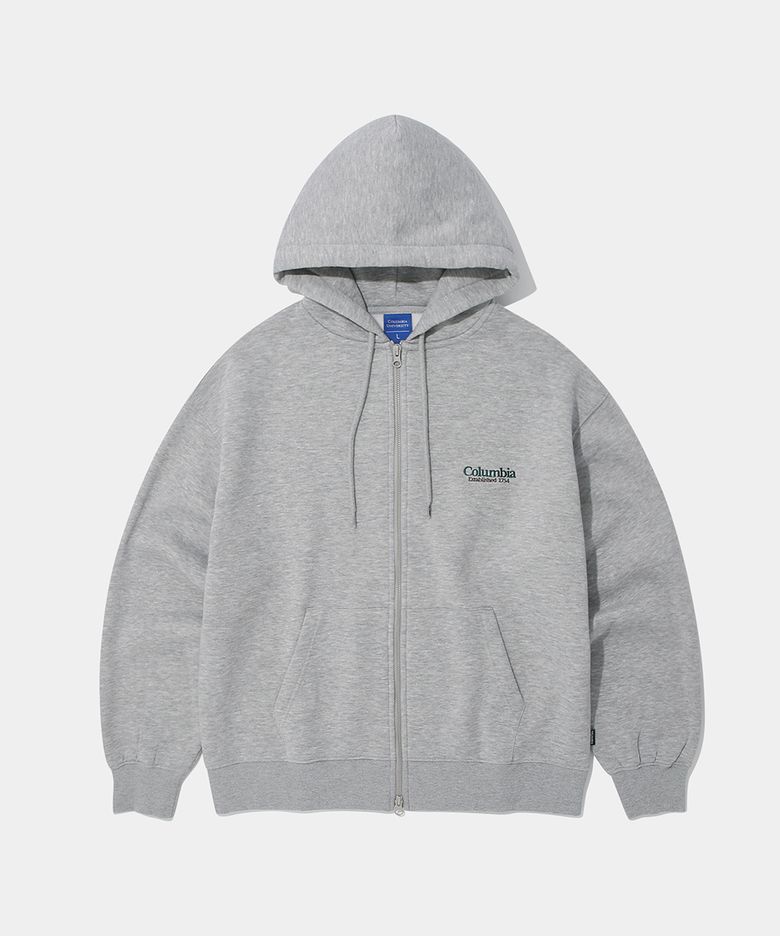 NYC EMB FLEECE ZIP-UP HOODIE_M.GRAY