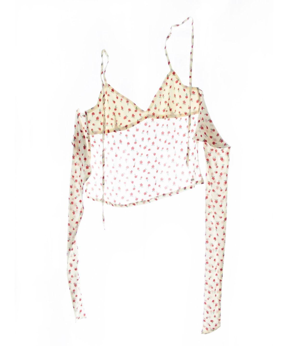 구름킴(GULEMKIM) Hanging Neck Broken Flower Backless Suspender (Cream candy flower)