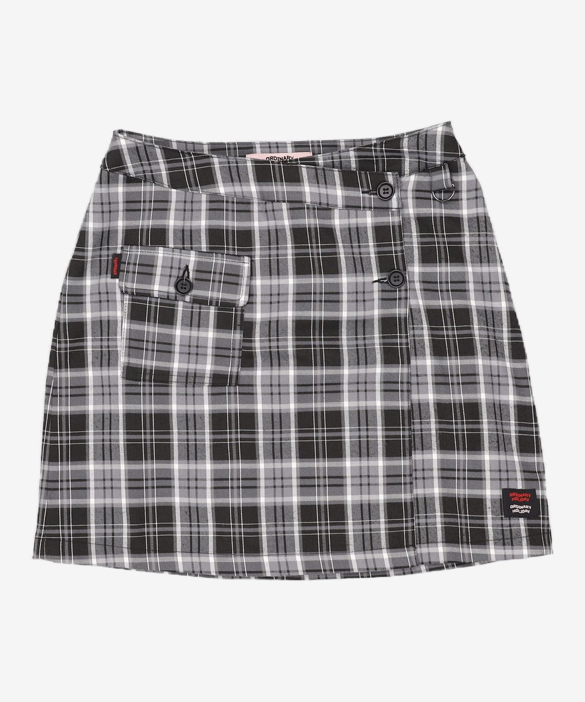 오디너리 홀리데이(ORDINARY HOLIDAY) 체크랩미니스커트 CHECK WRAP SKIRT XS