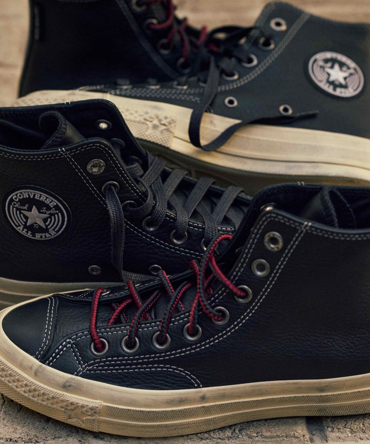 컨버스(CONVERSE) 척 70 X 빈티지 레더 워크웨어 슬래커 블랙 A24765C